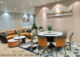 Bàn Ăn Tròn Mặt Đá 8 Ghế 1036S