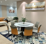 Bàn Ăn Tròn Mặt Đá 8 Ghế 1036S
