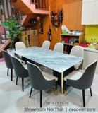Bàn Ăn Mặt Đá 8 Ghế Cao Cấp 2496S