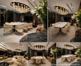 Bàn Ăn Mặt Đá 8 Ghế Luxury 3002S