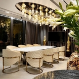 Bàn Ăn Mặt Đá 8 Ghế Luxury 3002S