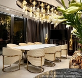 Bàn Ăn Mặt Đá 8 Ghế Luxury 3002S