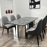 Bàn Ăn Mặt Đá Cẩm Thạch 6 Ghế 1562S