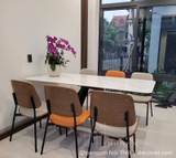 Bàn Ăn Mặt Đá Chân Sắt 6 Ghế 2741S