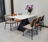 Bàn Ăn Mặt Đá Chân Sắt 6 Ghế 2741S