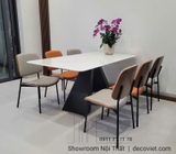 Bàn Ăn Mặt Đá Chân Sắt 6 Ghế 2741S