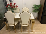 Bàn Ăn Tân Cổ Điển Mặt Đá 2001S