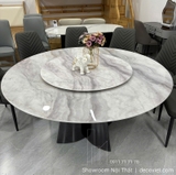 Bàn Ăn Tròn 10 Ghế Mặt Đá 1m6 2895S