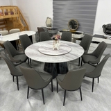 Bàn Ăn Tròn 10 Ghế Mặt Đá 1m6 2895S