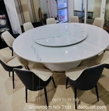 Bàn Ăn Tròn 2m4 Mặt Đá 10 Ghế 2240S