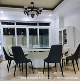 Bàn Ăn Tròn 2m4 Mặt Đá 10 Ghế 2240S