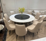 Bàn Tròn 8 Ghế Chân Inox Mặt Đá 2865S