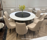 Bàn Tròn 8 Ghế Chân Inox Mặt Đá 2865S