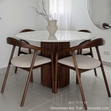 Bàn Ăn Tròn Gỗ 4 Ghế 2911S