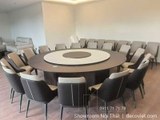 Bàn Ăn Tròn Xoay Mặt Đá 16 Ghế 2746S