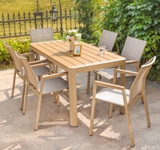 Bàn Ghế Ngoài Trời Giả Gỗ 2046T