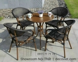 Bàn Ghế Ngoài Trời Giả Gỗ 2059T