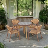 Bàn Ghế Ngoài Trời Giả Gỗ 2089T
