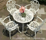 Bàn Nhôm Đúc 4 Ghế Tân Cổ Điển 2069T