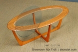 Bàn Sofa Mặt Kính Chân Gỗ 411S