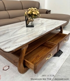 Bàn Trà Gỗ Tự Nhiên Mặt Đá 453S