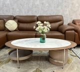 Bàn Trà Oval Mặt Đá Hiện Đại 419S