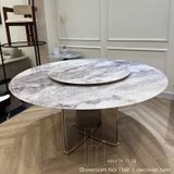 Bàn Tròn Mặt Đá 1m6 8 Ghế 2854S