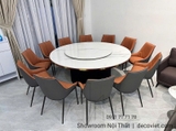 Bàn Tròn Mặt Đá 2m Mâm Xoay 12 Ghế 2526S