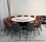 Bàn Tròn Mặt Đá 2m Mâm Xoay 12 Ghế 2526S