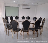 Bàn Tròn Mặt Đá 2m Mâm Xoay 16 Ghế 1557S