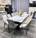 Bộ Bàn Ăn 12 Ghế Mặt Đá 2m6 2861S