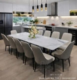 Bộ Bàn Ăn 12 Ghế Mặt Đá 2m6 2861S