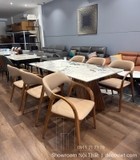 Bộ Bàn Ăn 6 Ghế Mặt Đá Chân Gỗ 2610S