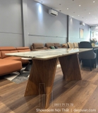 Bộ Bàn Ăn 6 Ghế Mặt Đá Chân Gỗ 2610S