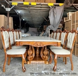 Bộ Bàn Ăn Gỗ Mun 10 Ghế Sang Trọng 2678S