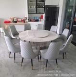 Bộ Bàn Ăn Tròn 10 Ghế 1m6 2857S