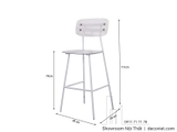 Ghế Quầy Bar Lưng Nhựa 270T