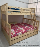 Giường Tầng Gỗ Giá Rẻ 1T – Vàng