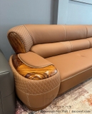 Sofa Da Bò Gỗ Mun Nhập Khẩu 1135T