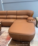 Sofa Da Bò Gỗ Mun Nhập Khẩu 1135T