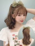 NƠ VOAN XANH - TÓC CỘT XOĂN 55CM