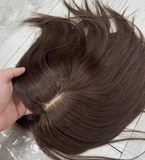 876 MÁI THẬT PHỐI LƯỚI DỆT KIM SIZE 9X12/25CM NÂU MOCHA TỐI