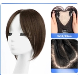 876 MÁI THẬT PHỐI LƯỚI DỆT KIM SIZE 9X12/25CM NÂU MOCHA TỐI