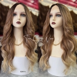 SDD12 XOĂN SÓNG DÀI NÂU OMBRE TRÀ SỮA 3D (LƯỚI TRÁN)