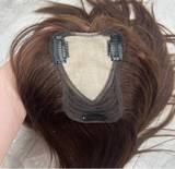 876 MÁI THẬT PHỐI LƯỚI DỆT KIM SIZE 9X12/25CM NÂU MOCHA TỐI