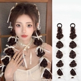 D21 CỘT THUN BÍNH PHỐI RUY BĂNG TRẮNG (CẶP)