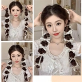 D21 CỘT THUN BÍNH PHỐI RUY BĂNG TRẮNG (CẶP)