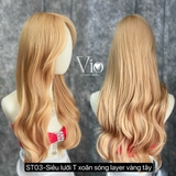 ST03 (SZ2461) SIÊU LƯỚI T XOĂN SÓNG LAYER MÀU VÀNG TÂY
