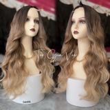 SDD06 XOĂN SÓNG DÀI ĐEN OMBRE XÁM KHÓI (LƯỚI TRÁN)