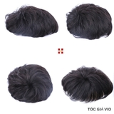 M02: MÁI NAM TÓC THẬT SIZE 13*14 (KHÔNG DA ĐẦU)-MÀU ĐEN